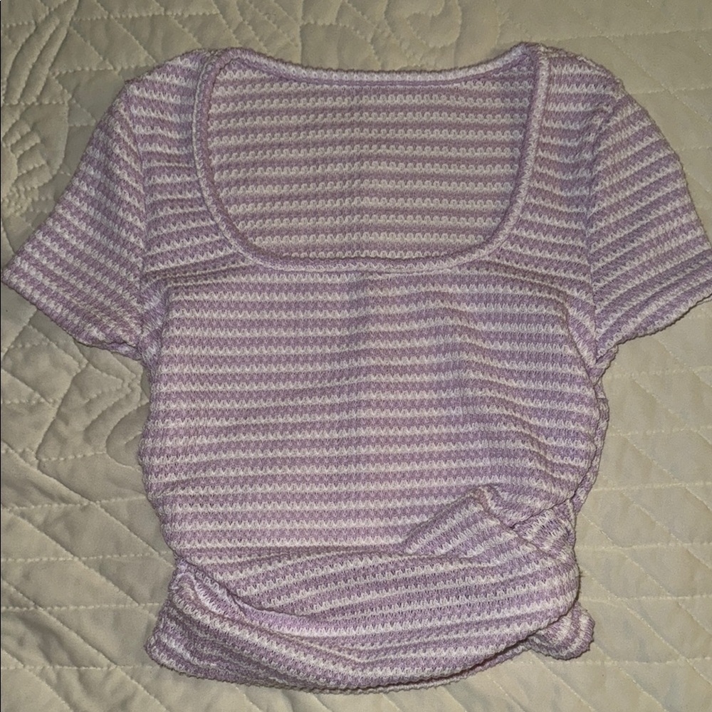 SHEIN Women’s Purple Fitted Ribbed T-Shirt
